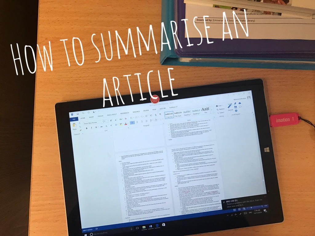 How to summarise an article